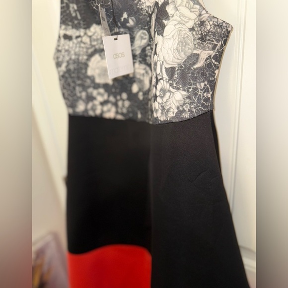 ASOS Black White and Red A-Line Maternity Dress Sz: 12 NWT - Picture 14 of 14